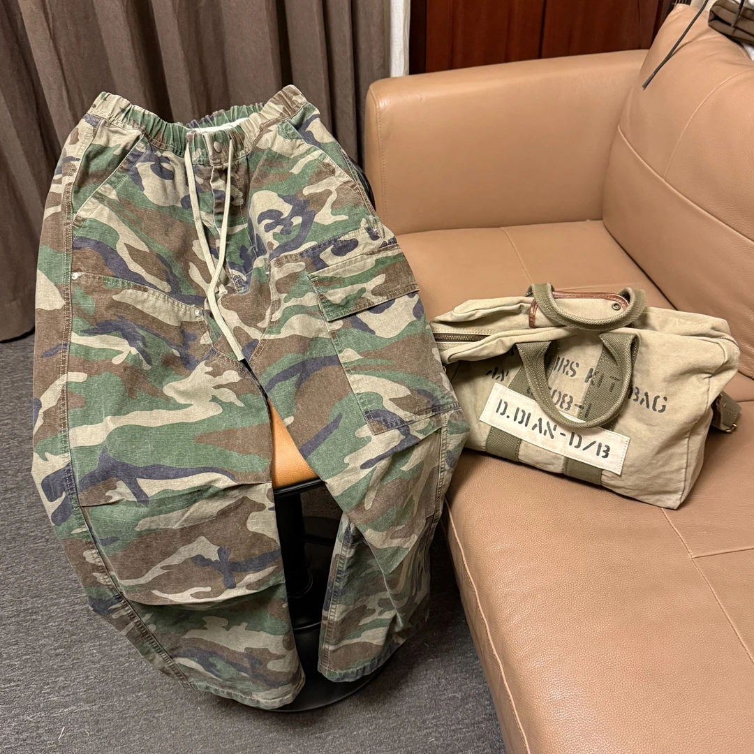 【X-932】《ST纯棉洗水》复古重磅立裁工装裤长裤-HJD