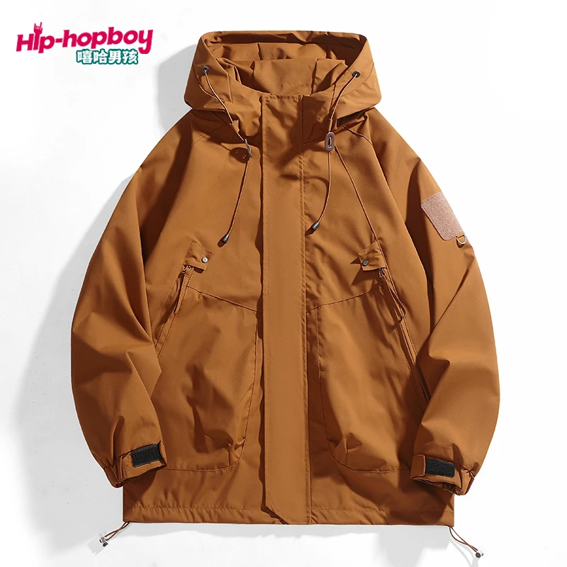 嘻哈男孩冲锋衣男女同款外套宽松休闲春秋工装防风防水登山夹克