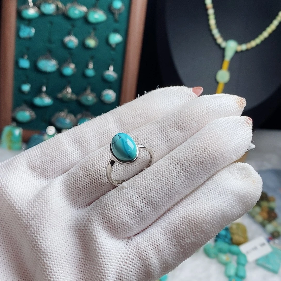 银S925镶嵌绿松石珠宝奇石