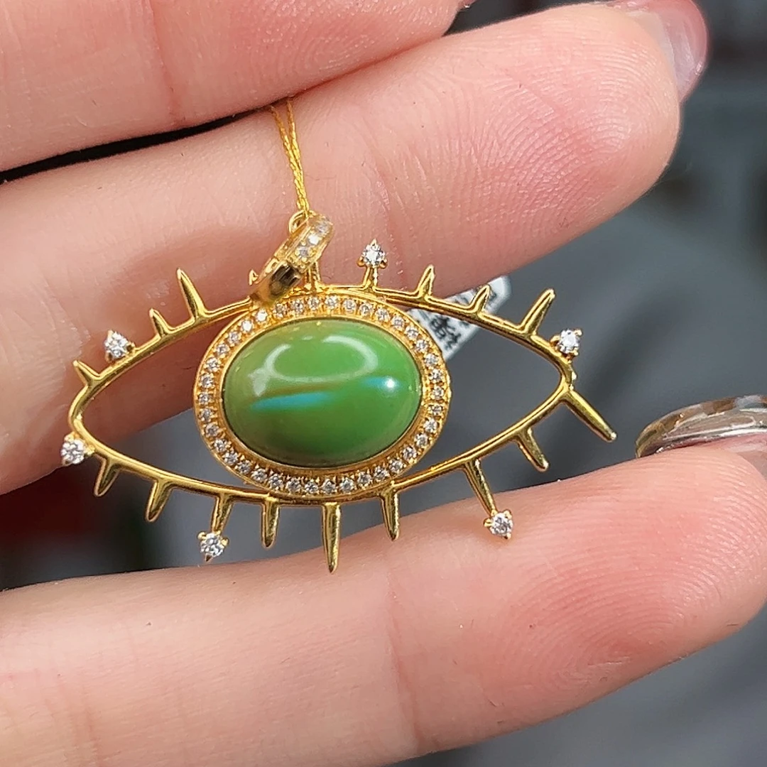 绿松石18K金镶嵌珠宝奇石