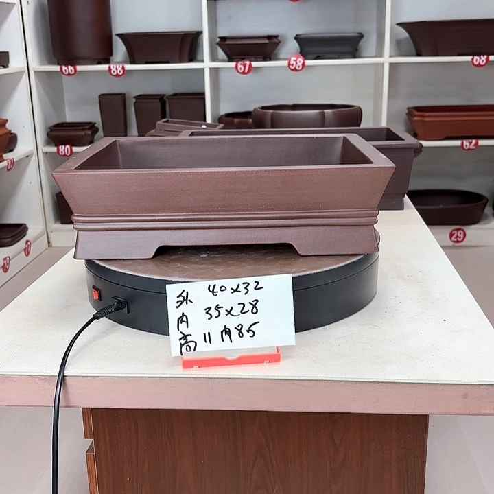 紫砂花盆双中线小