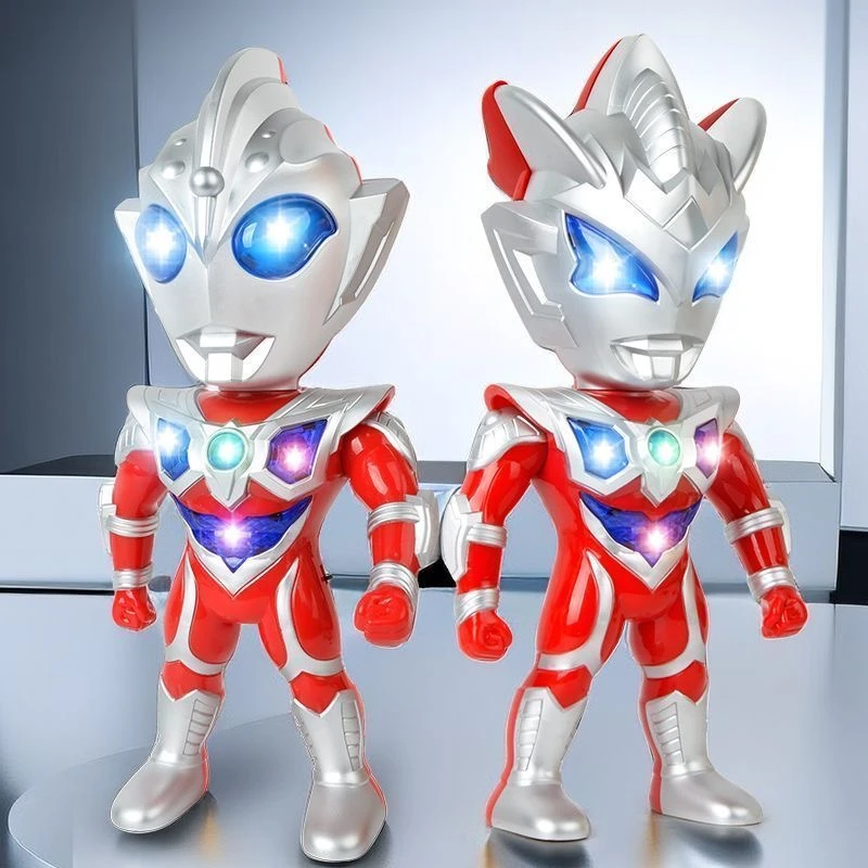 【35cm大号Q版】大头奥特超人灯光音效男孩礼物玩具科学