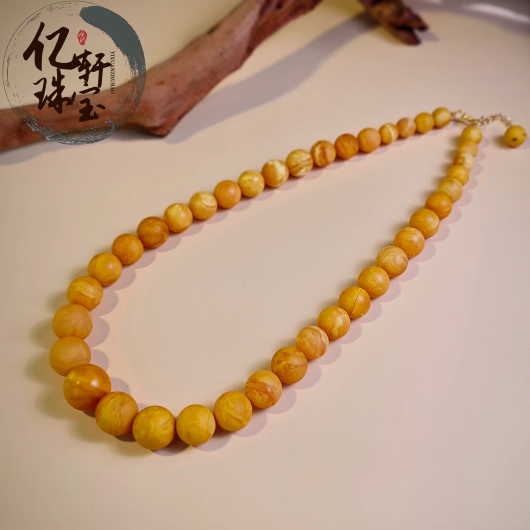【亿轩珠宝】ZX163007石膏橘皮花蜡圆珠塔链9-17mm+