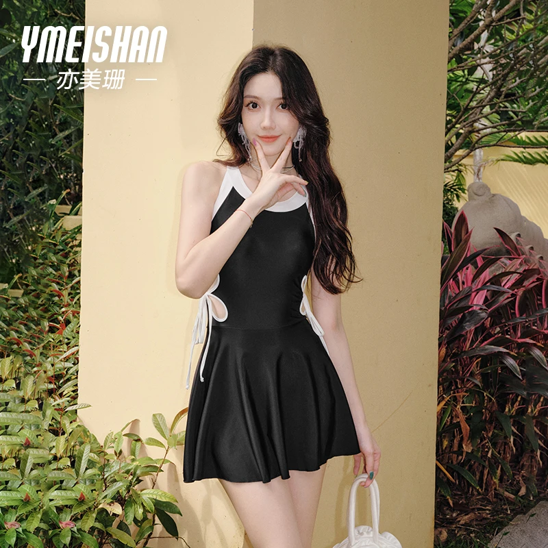 亦美珊【月下物语】遮肉显瘦泳装高级性感沙滩度假女士连体温泉泳衣