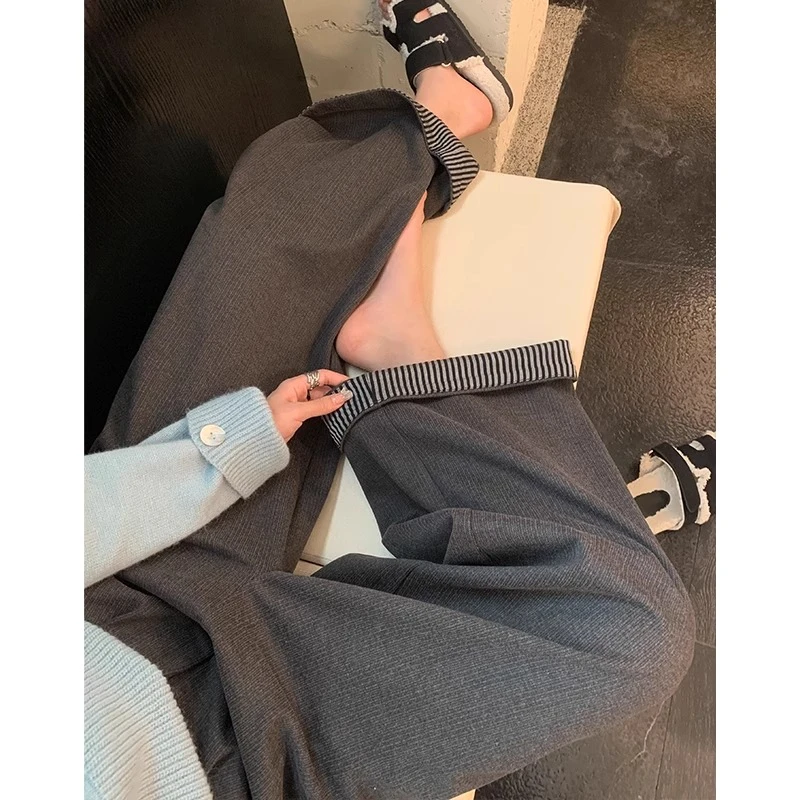 春秋洋气孕妇裤子无托腹日系减龄显瘦休闲裤春季百搭宽松阔腿长裤