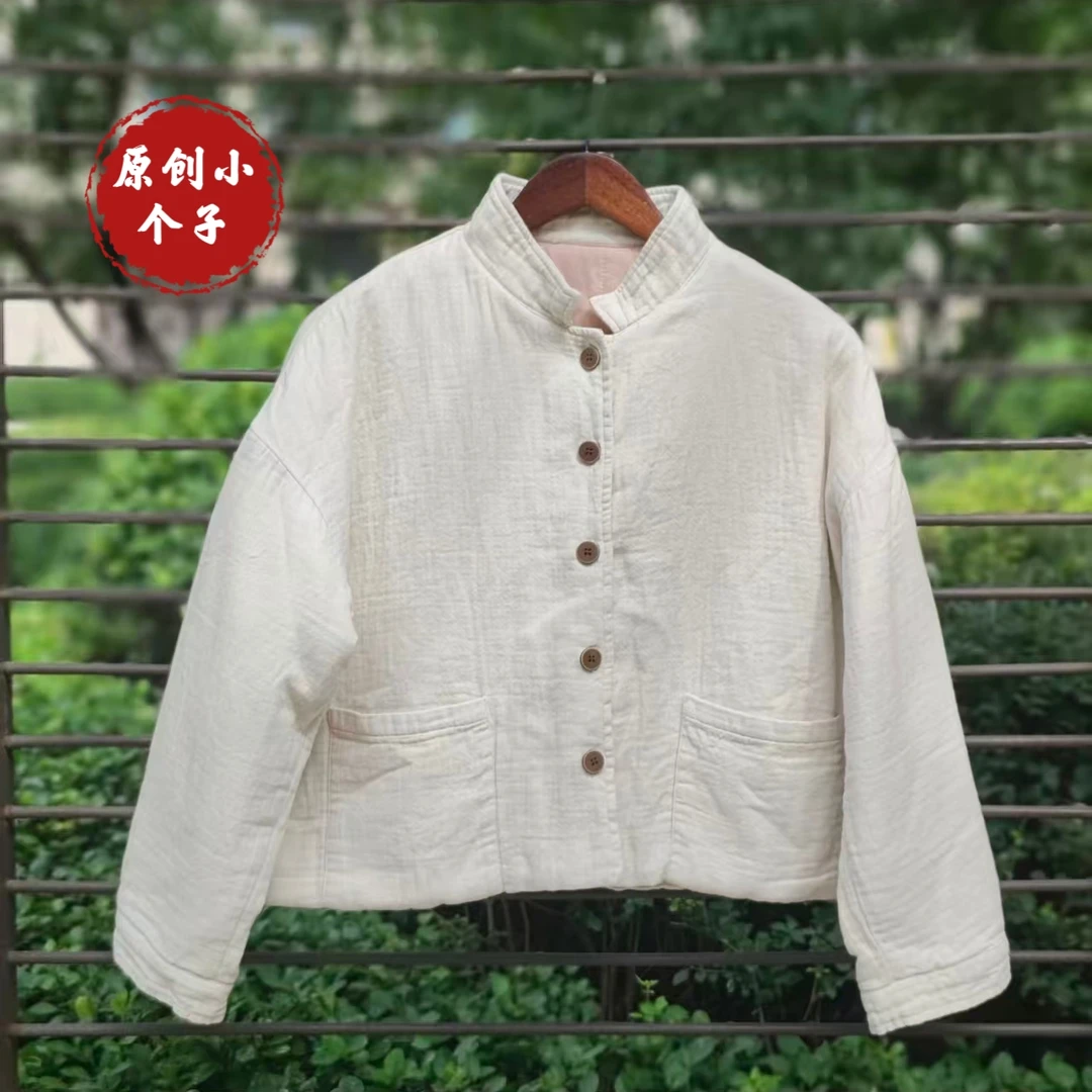小个子新升级加厚款7305短款立领宽松开衫棉服衣长57胸围130