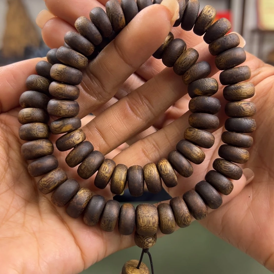 沉香手串张勺子算盘珠卡1.2/33g双圈多样性发一