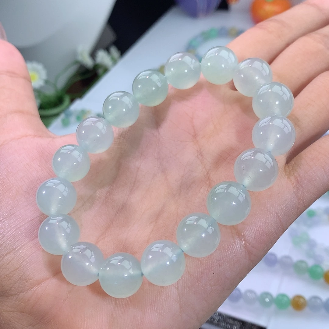 翡翠未镶嵌手链16号 冰种甜绿手串