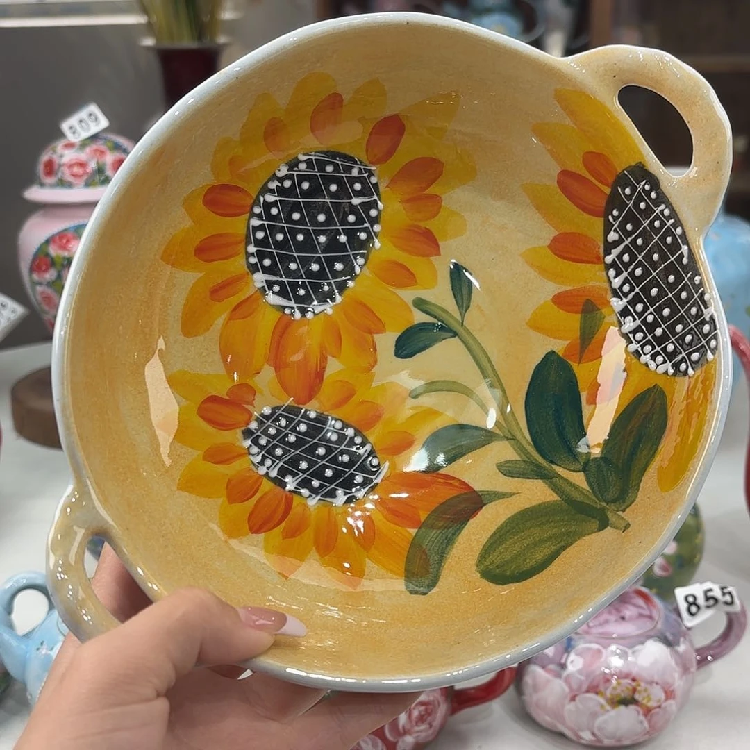 瓷片景德镇手绘高温釉下彩陶瓷茶具
