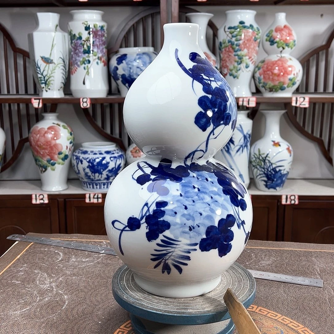 摆件景德镇陶瓷葫青紫