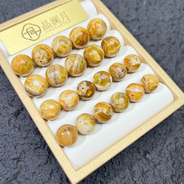 【晶澜月】W088黄澳宝通孔单珠 多样性发其一