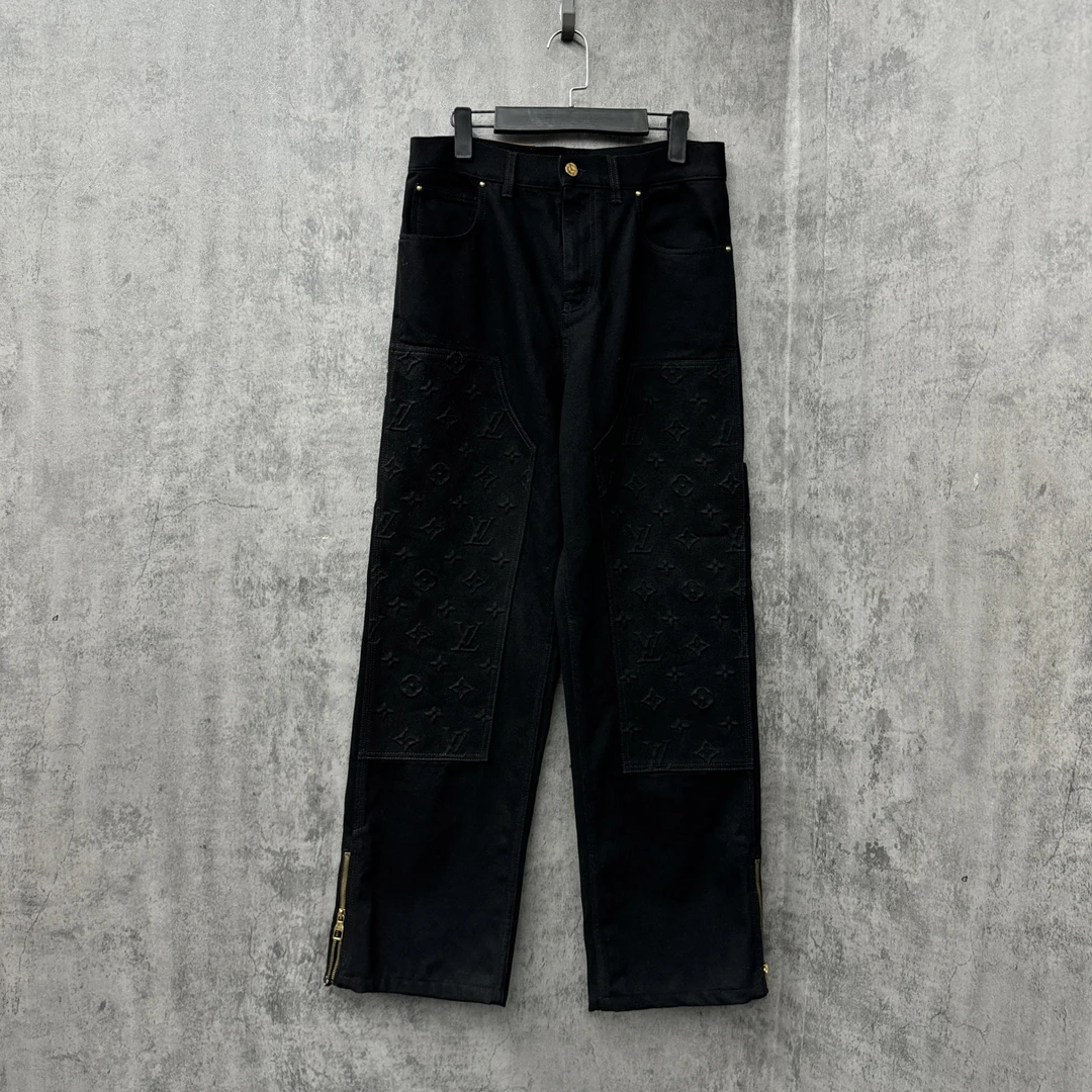 未使用 LouisVuitton/路易威登 Lv浮雕Logo伐木牛仔裤/WK481/30码