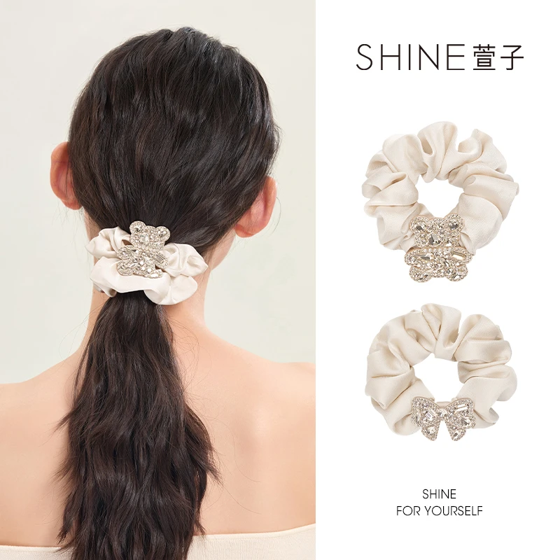 萱子SHINE优雅皮筋蝴蝶小狗发圈气质百搭简约韩版清新弹力皮筋