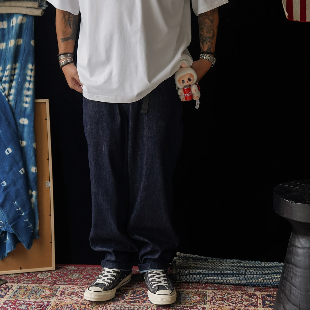 focusblue夏季新品COOLMAX功能面料舒适垂感微锥形薄款牛仔裤长裤