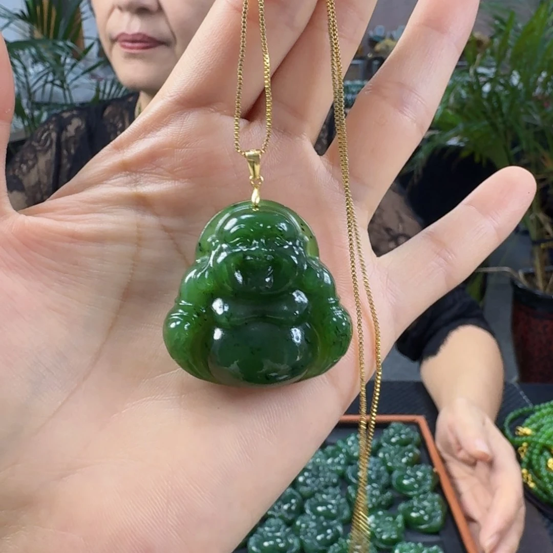 颈饰银S925镶嵌和田玉（碧玉）35