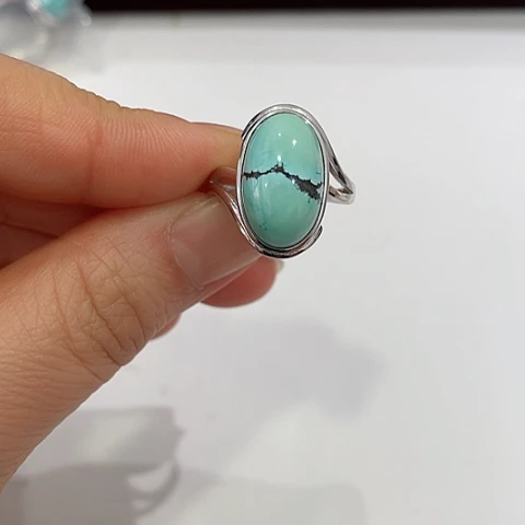 绿松石珠宝半成品银S925镶嵌