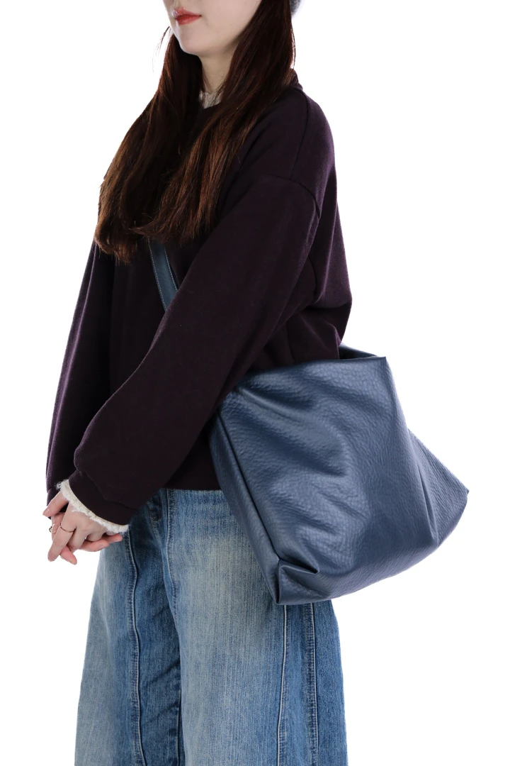 无则艺【横版大包】泡泡蓝新款休闲百搭单肩布包科技布大包