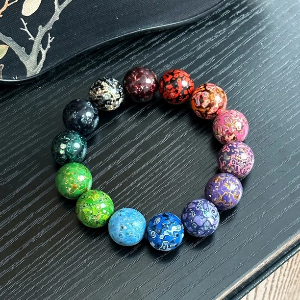【非遗传承】15mm大漆珠螺钿传统工艺手串（孤品）