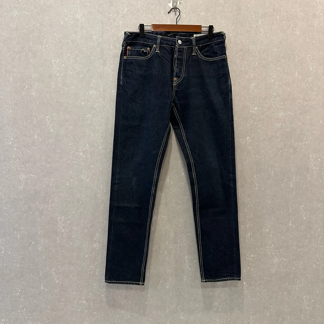 99新 Evisu 1ESADM8JE21017 印花小M印花牛仔 L码/SL002981