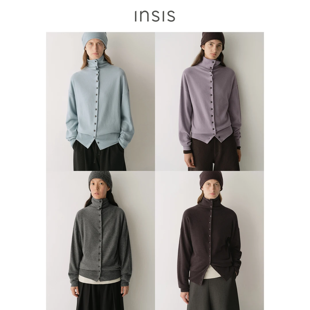 INSISFEMME开门襟立领针织开衫FN25413519