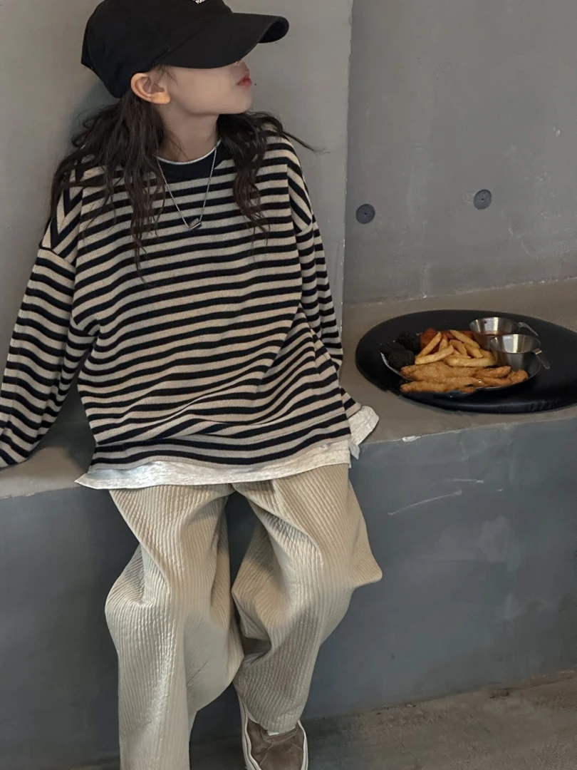 女童卫衣套装秋装爆款2025新款洋气时髦女孩高级感阔腿裤两件套潮