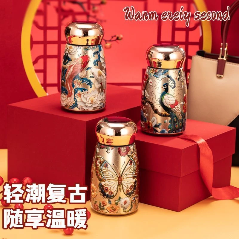 2025轻奢国潮316不锈钢保温杯便携创意高颜值居家办公运动水杯盒