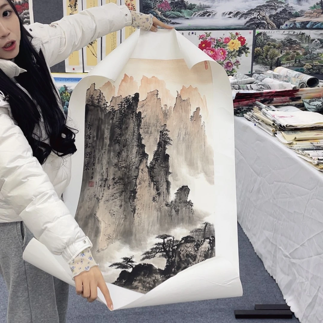 国画国画作品小姐姐放漏中