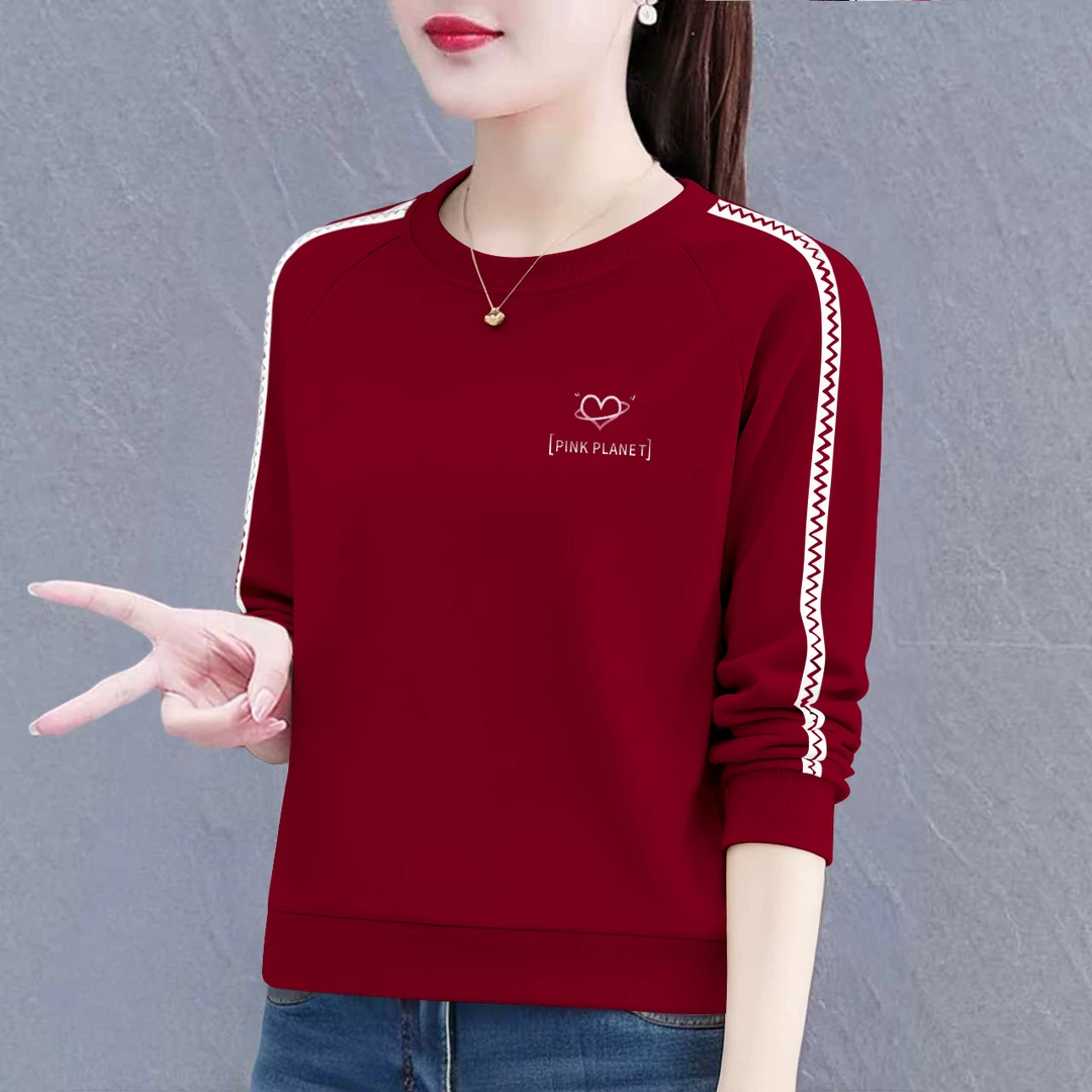 春秋新款休闲卫衣女时尚百搭棉质圆领秋季宽松显瘦长袖上衣女