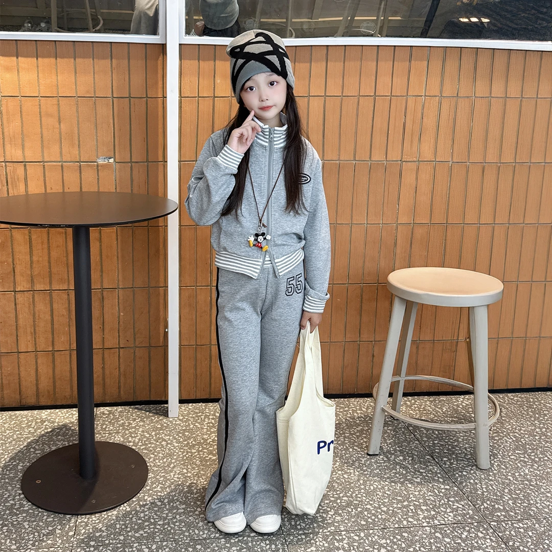 女童春秋款套装2025新款儿童洋气时髦休闲运动秋装潮女大童两件套