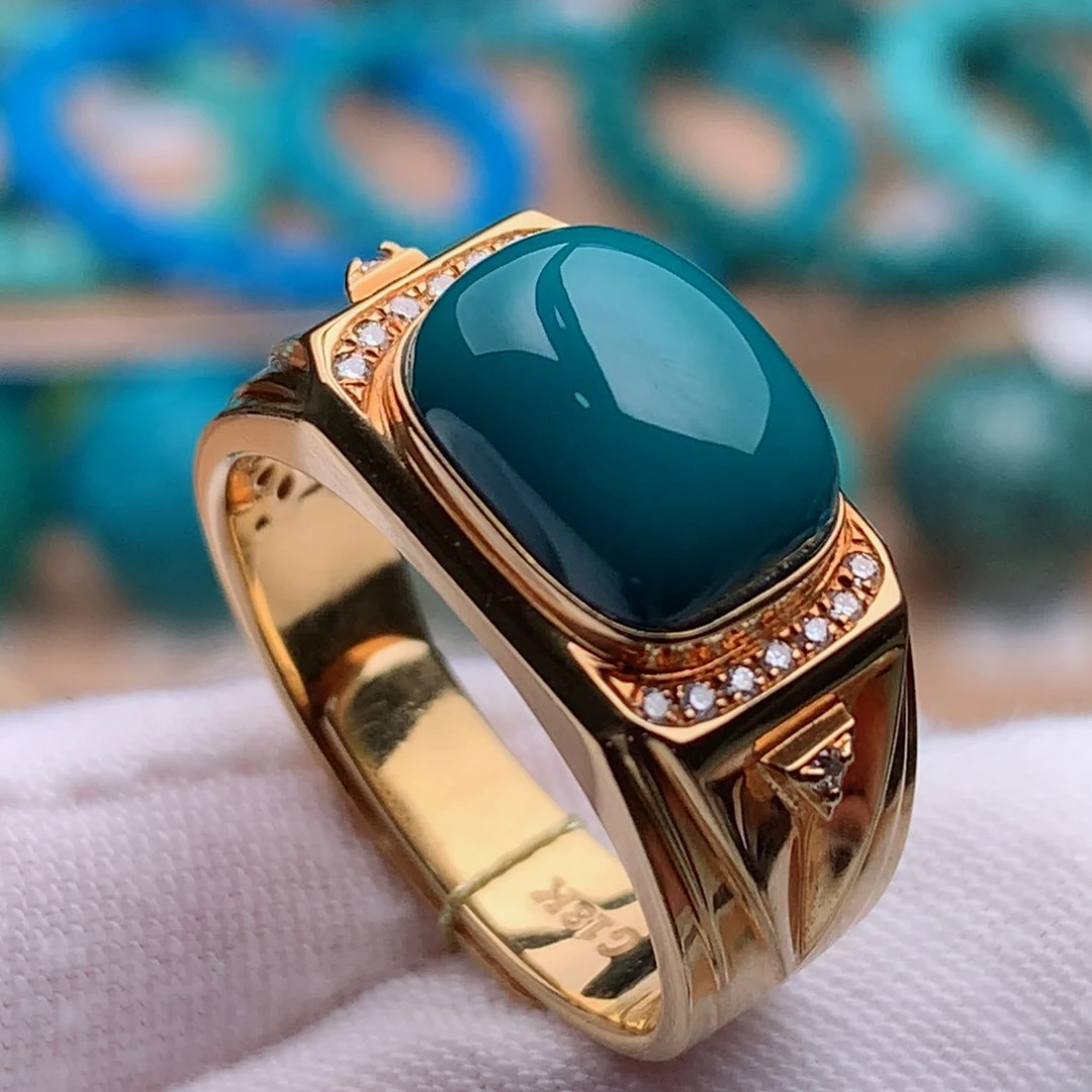 18K金镶嵌绿松石珠宝奇石