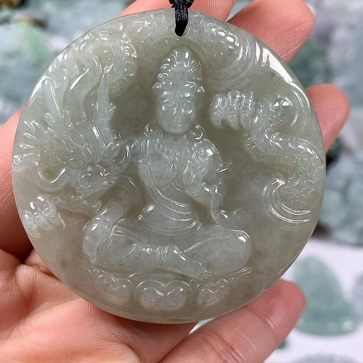 翡翠未镶嵌颈饰玉龙观音福利