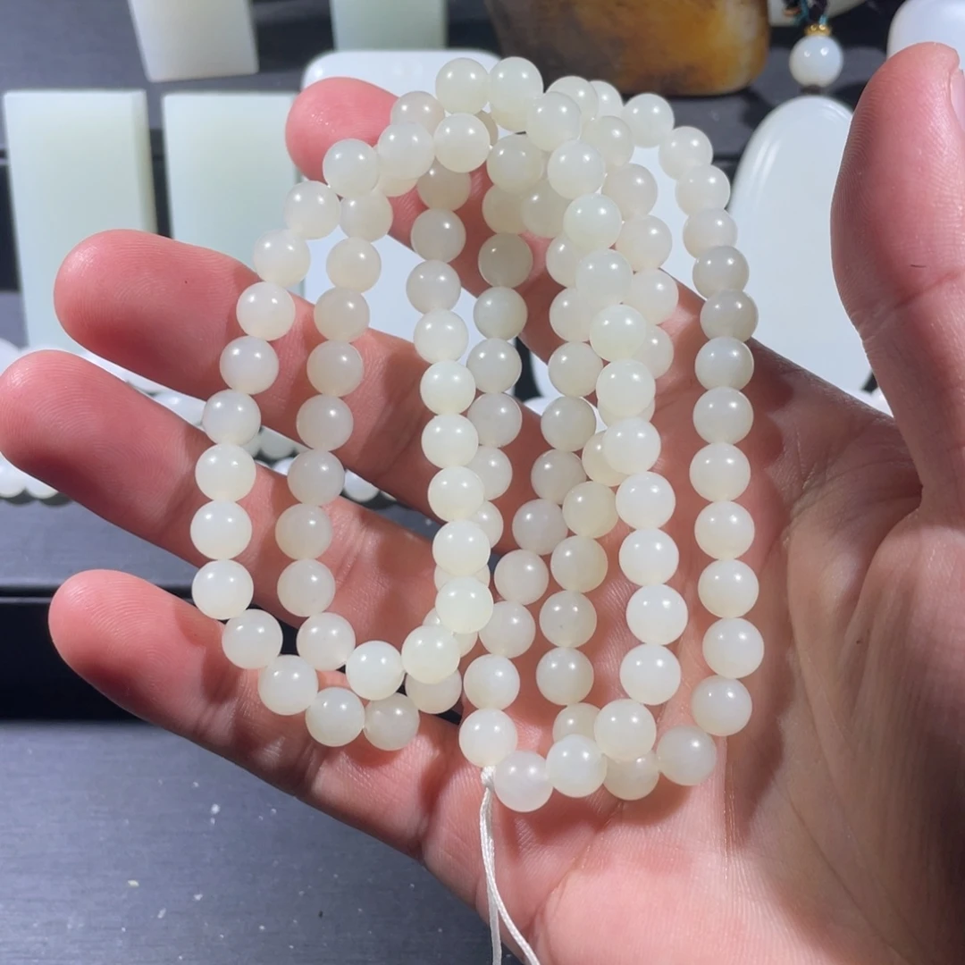 和田玉未镶嵌颈饰卡7项链