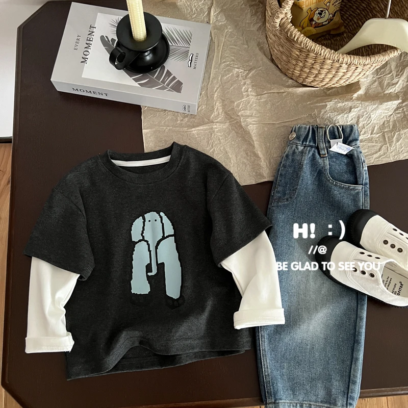 【现货】郝叔童品秋季新款上新潮牌时尚2025洋气网红男宝长袖HQ5336