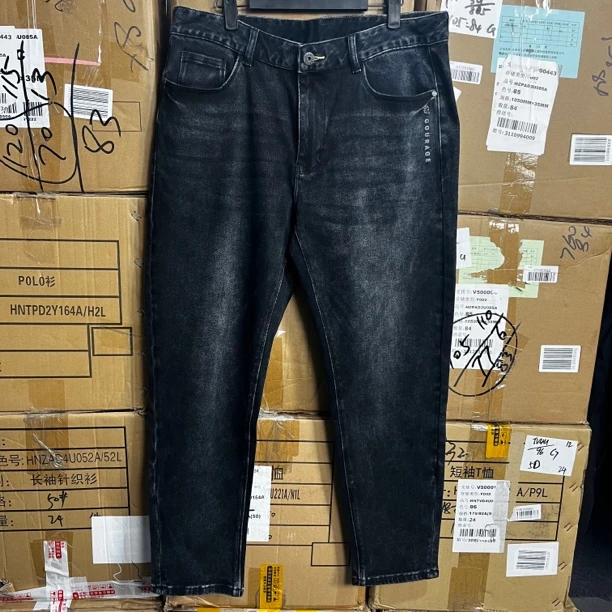 8121海撤柜剪标灰色牛仔裤高弹舒适男士
