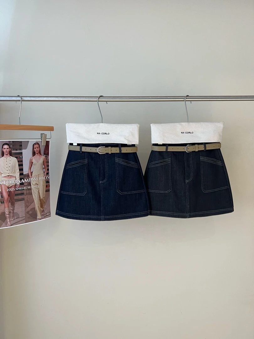 【婷婷专属】“轻奢甜酷”新款牛仔短裙时尚高腰防走光半身裙8038