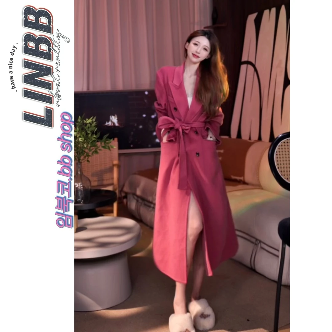 林北鼻-【妍珍双面】韩国东大门原单双面羊毛大衣外套