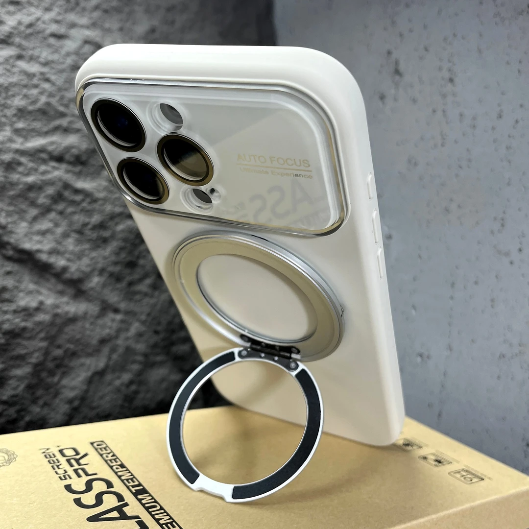 适用iPhone16手机壳大视窗液态硅胶苹果15磁吸支架14护镜13男女