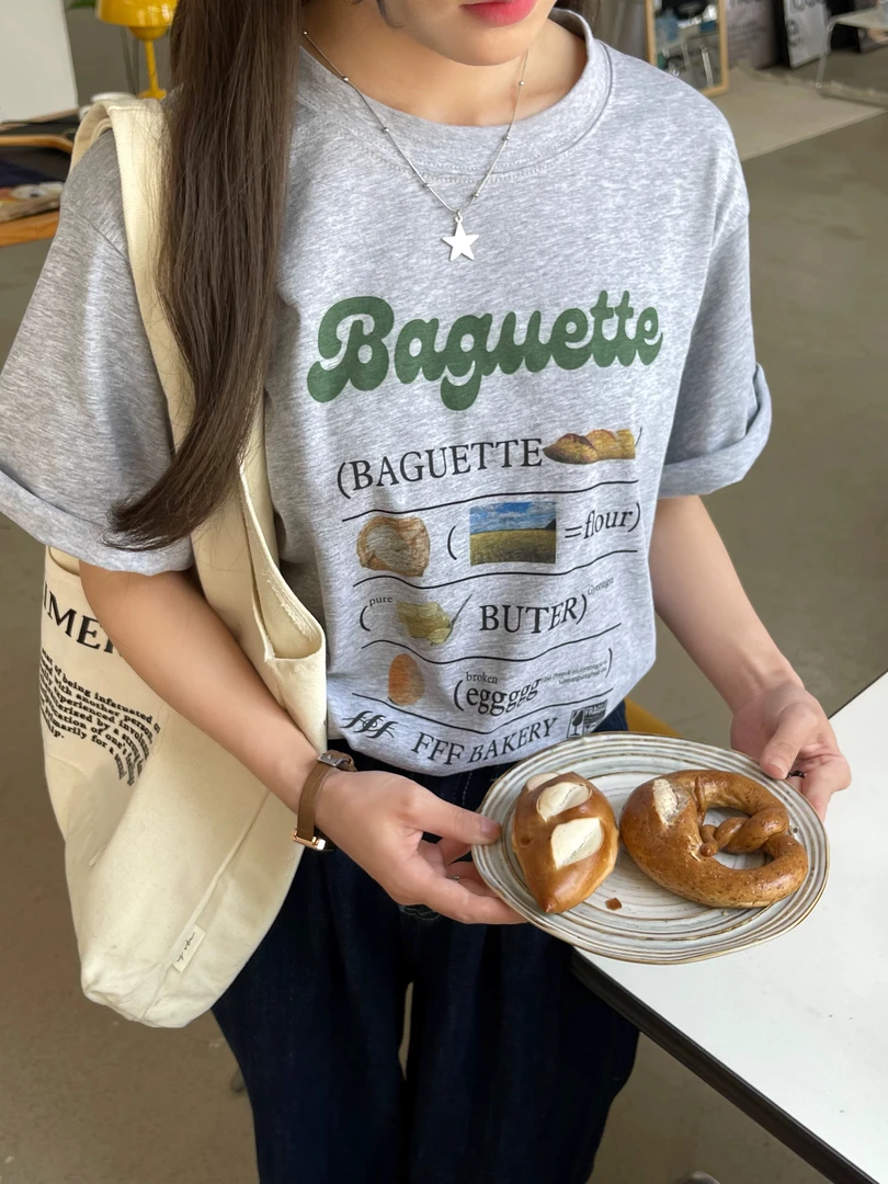 休闲字母食物T恤2b4