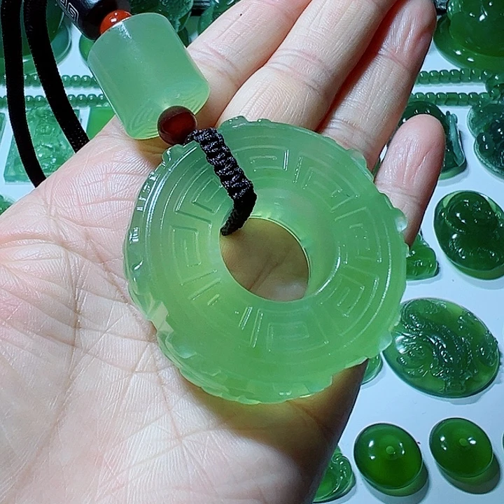 蛇纹石玉合金手把件