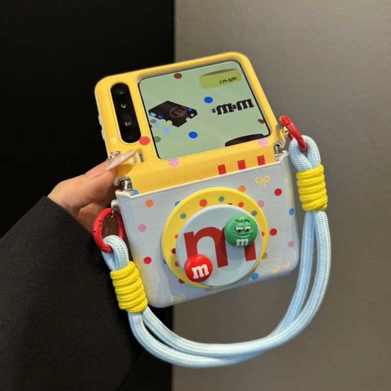 彩色波点m豆磁吸支架适用华为PuraX手机壳Pocket2手提小米mixFlip