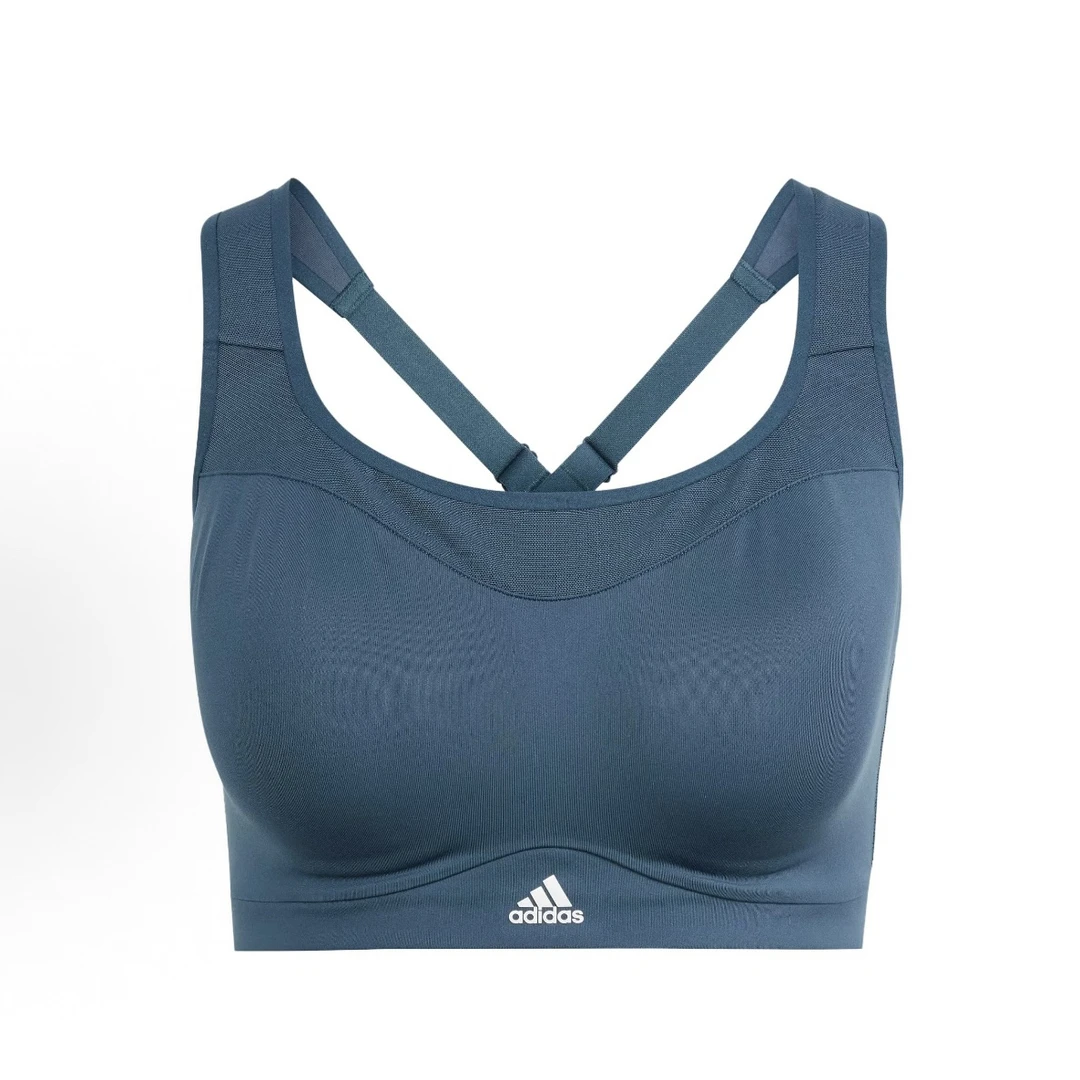 adidas 三条纹Logo标识速干高强度健身运动内衣 暗蓝IL2891