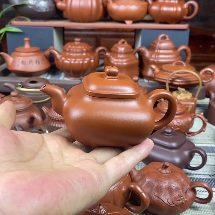 紫砂茶壶四方传炉160-220cc原矿赵庄朱泥特价