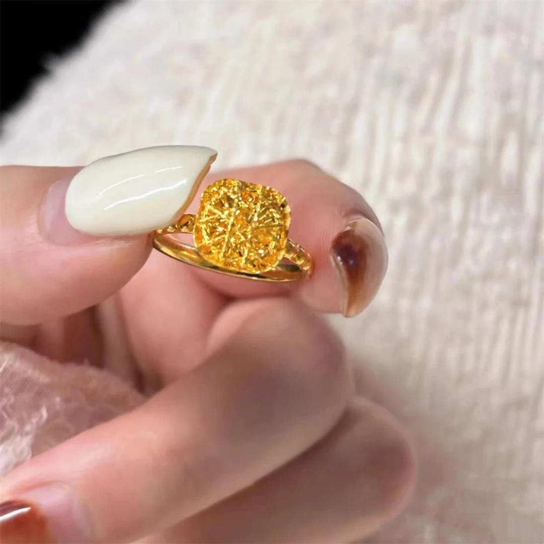 足银戒指 2025新款时尚百搭气质方糖戒指可调节精致