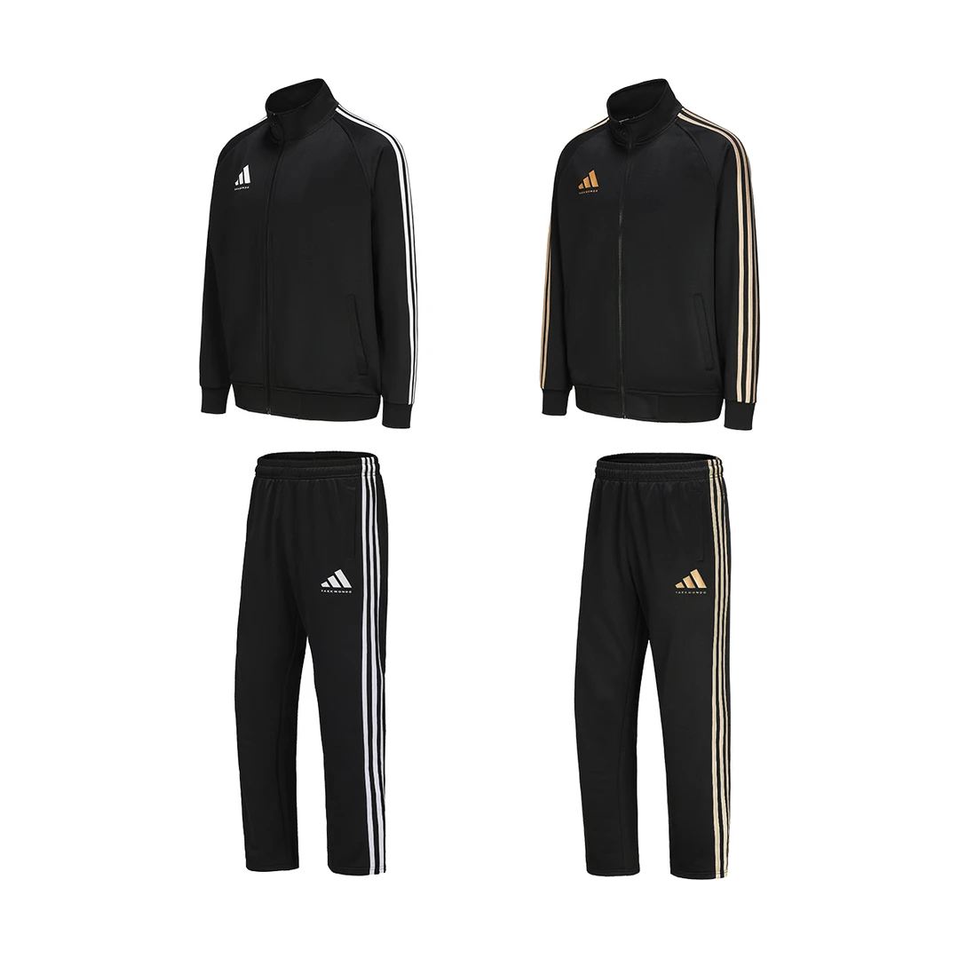 adidas阿迪达斯新LOGO夏款休闲运动服夹克外套直筒裤套装