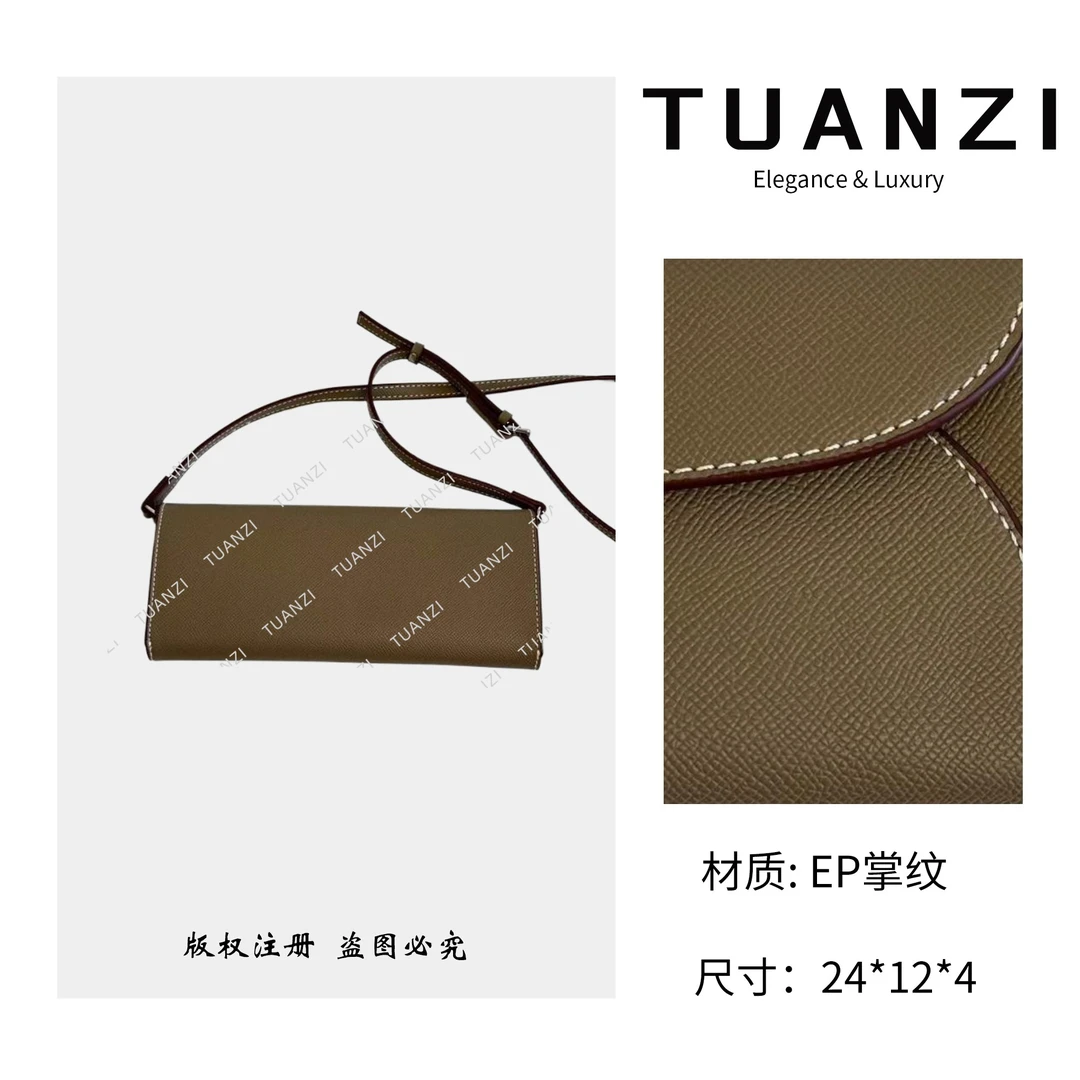 ANZI『Togo』大＆马秋冬新款头层EP掌纹牛皮女包 XKY-1209-大象灰