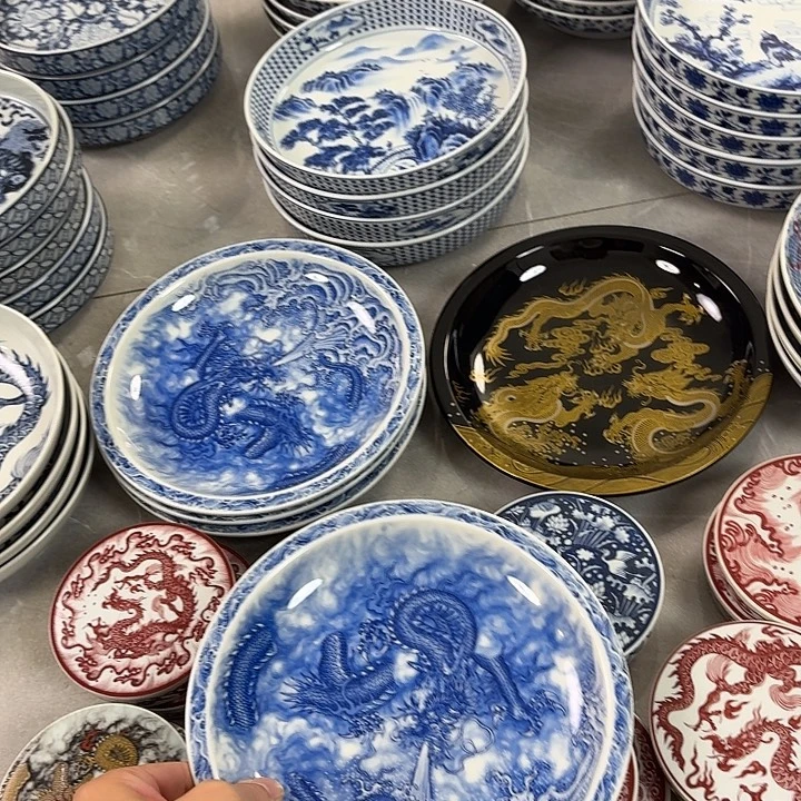 瓷片墨龙吸水大胡乘景德镇
