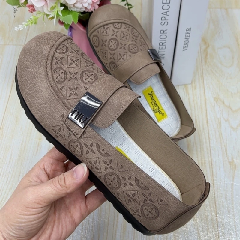 2025新款女鞋轻底舒适一脚蹬懒人鞋防滑耐磨老北京布鞋平底豆豆鞋