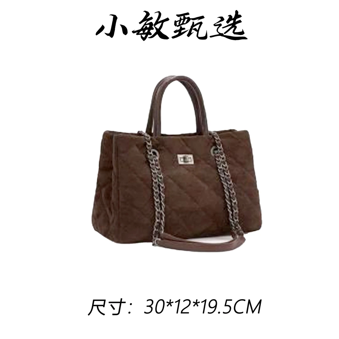 【小敏精选】渠道货ZT-D8065-鹿皮咖简约大气新款女士手提包