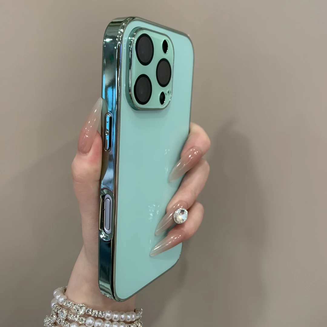 高级感玻璃带镜头膜适用苹果16promax手机壳15pro新款14简约13