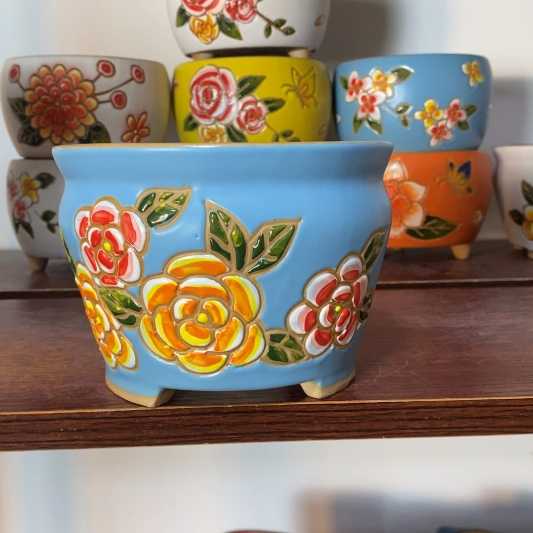 红陶韩式多肉植物花盆